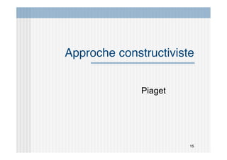 15
Approche constructiviste
Piaget
 