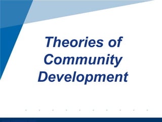 Theories of
Community
Development
 