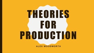 THEORIES
FOR
PRODUCTION
A L E X W O O D W O R T H
 