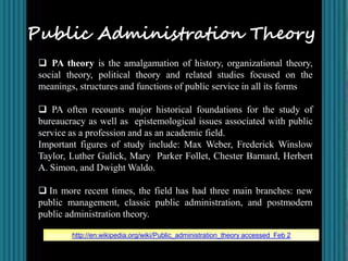 Theories in Public Administration | PDF