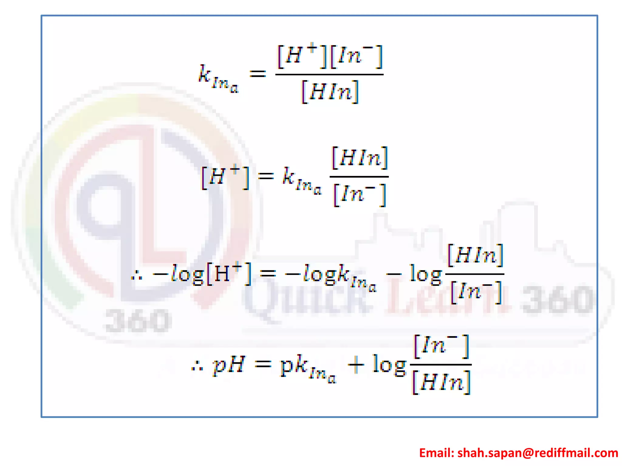 Theories of acid base indicators PPT