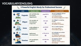 VOCABULARY(ENGLISH):
 