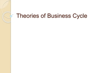 Theories of Business Cycle
 