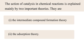 Theories of Catalysis. Theory of intermediate compound foramtion and ...