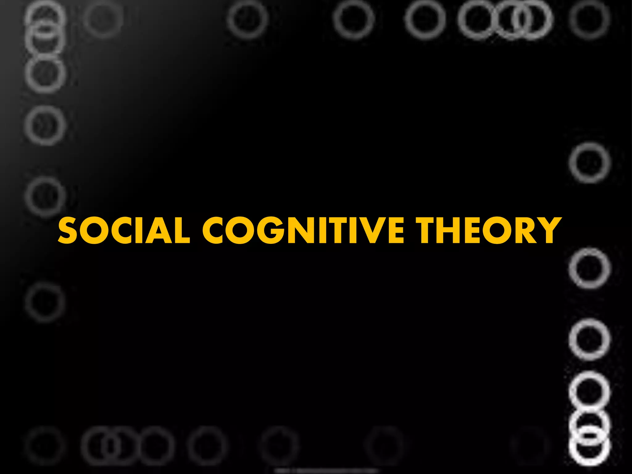 SOCIAL COGNITIVE THEORY
 