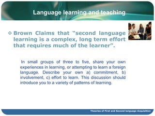Cone of Learning (Edgar Dale)Nature of InvolvementAfter 2 weekswe tend to remember . . . 5% of what we listenLecturesReading10% of what we readHearing Words20% of what we hearPassiveLooking at Pictures30% of what we seeWatching a MovieLooking at an Exhibit50% of what we hear and seeWatching a DemonstrationSeeing it done on LocationParticipating in a Discussion70% of what we sayGiving a TalkActive90% of what we say and doDoing the Real ThingSimulating the Real ExperienceTeaching others – Immediate use of learningEdgar Dale, Audio-Visual Methods in Teaching (3rd Edition).  Holt, Rinehard, and Winston (1969).