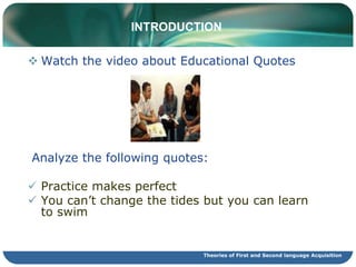   I think pursuing a Masters degree in ELT can help me to..……