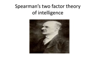 Spearman’s two factor theory
of intelligence
 