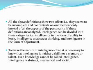 Major theories of intelligence | PPTX