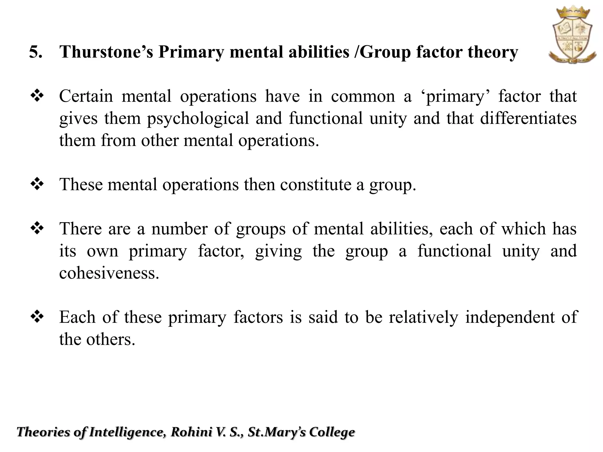 Psychology:Theories of Intelligence | PPTX