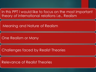Theories of international relations ppt | PPT