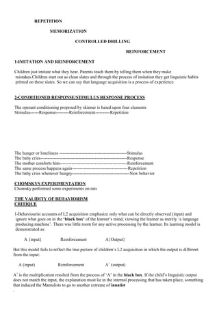 Theories of language acquisition | DOCX