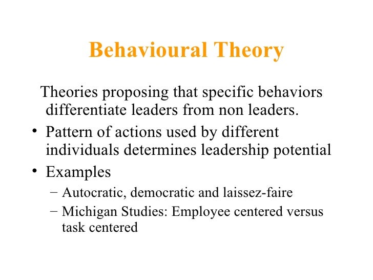 define behavioural management theory
