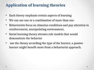 Applying Learning Theories to Enhance Health Care Education and ...