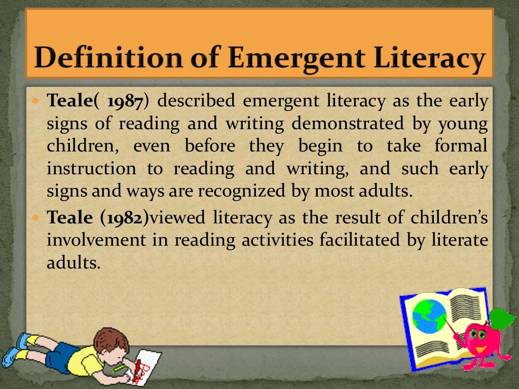Theories of learning and early literacy (definition, characteristics,…
