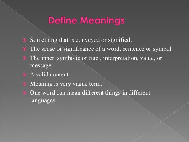Theories of meaning