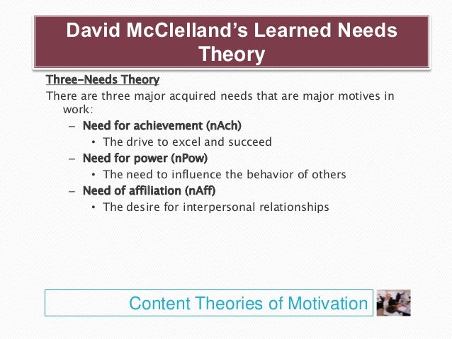 Theories of Motivation - Overview of the Content Theories 