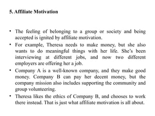 theories of motivation include definition, factors, and theories | PPTX