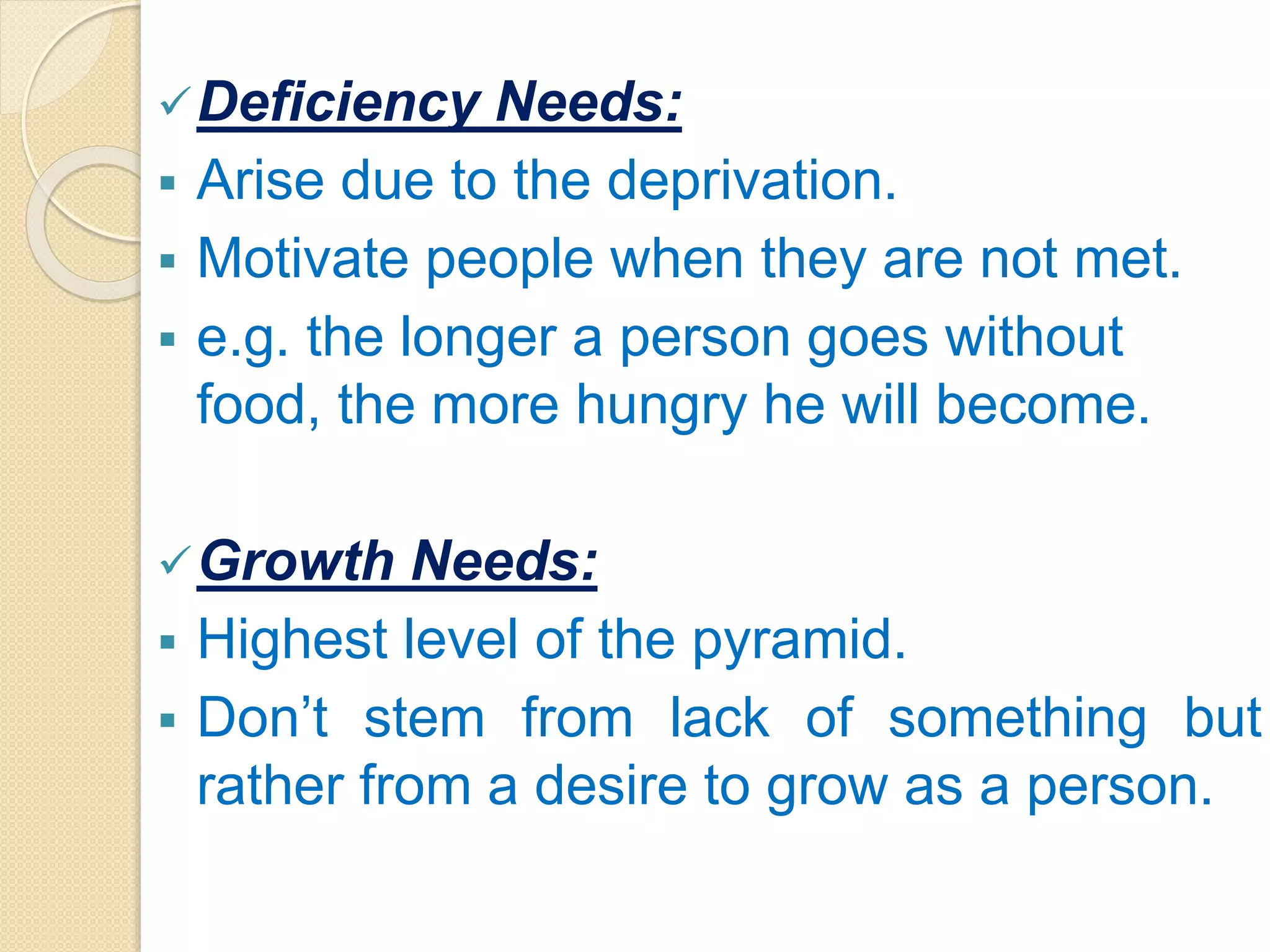 Theories of motivation: Maslow's hierarchy of needs | PPTX