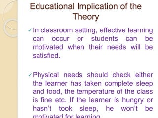 Theories of motivation: Maslow's hierarchy of needs | PPTX