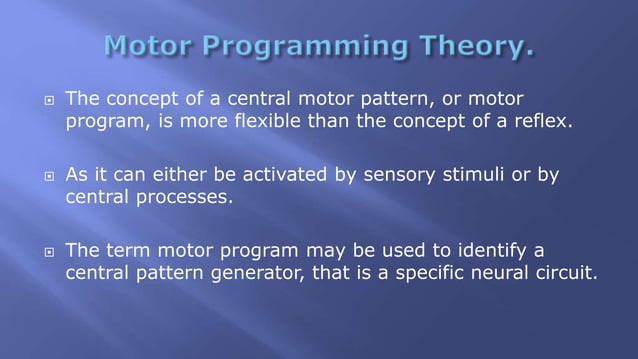 Theories of motor control | PPSX | Physical Therapy | Wellness