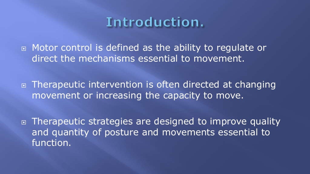Theories of motor control