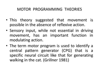 Theories of Motor Control | PPTX