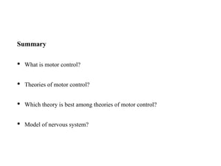Theories of motor control | PPTX