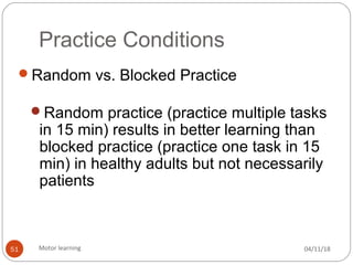 Theories of motor learning | PPT