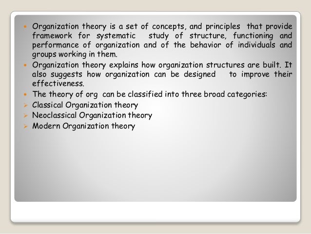 Two Perspectives of Organization Theory