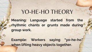 Yoheho theories of origin of human language.pdf