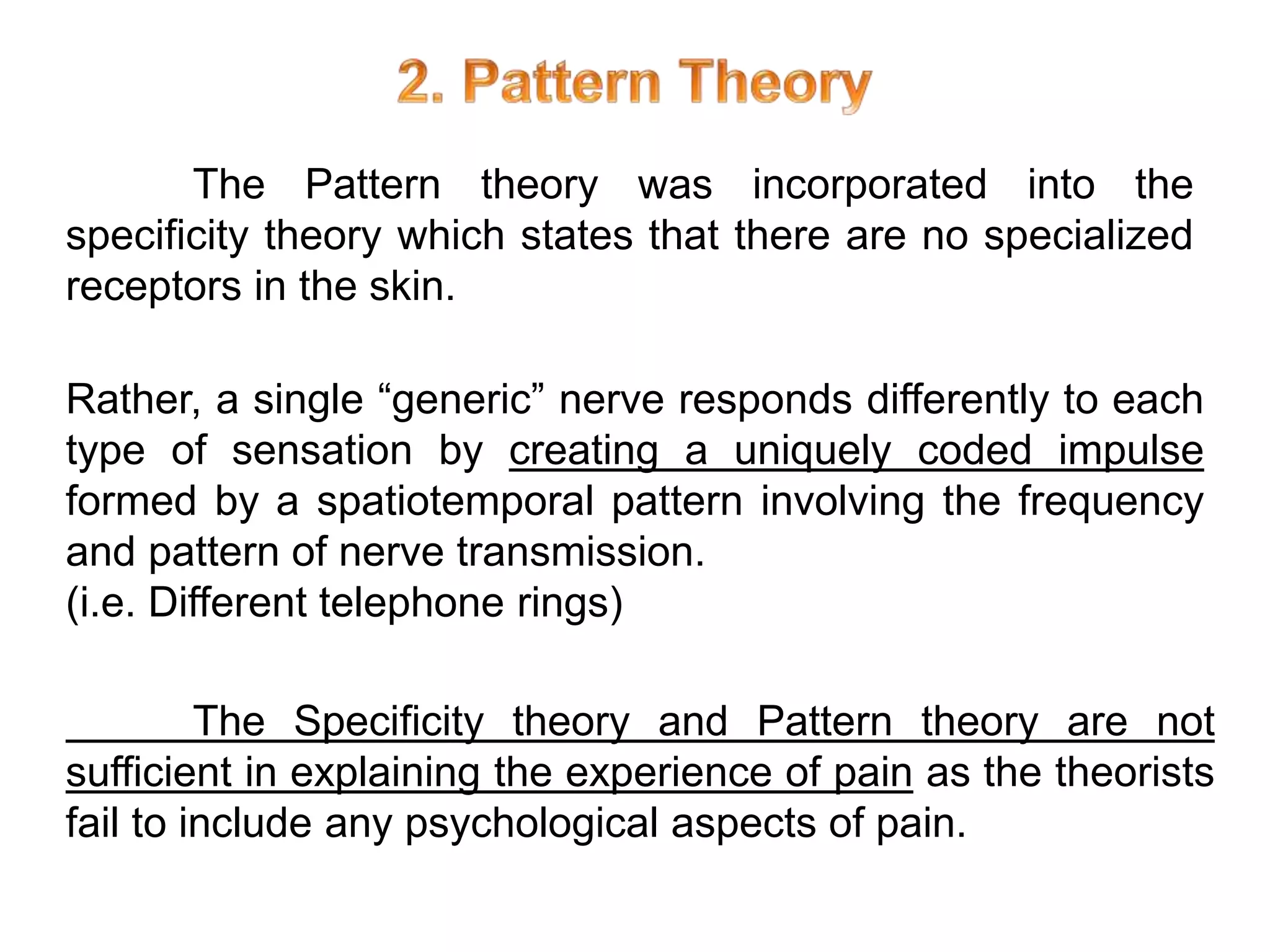 Pain Control Theories | PPT
