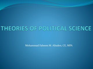 Mohammad Faheem M. Aliuden, CE, MPA
 