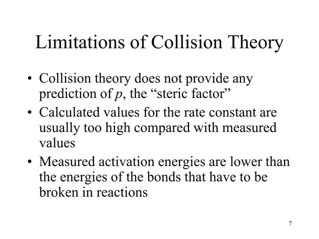 Theories of reaction rates Transition state theory and Collision theory ...