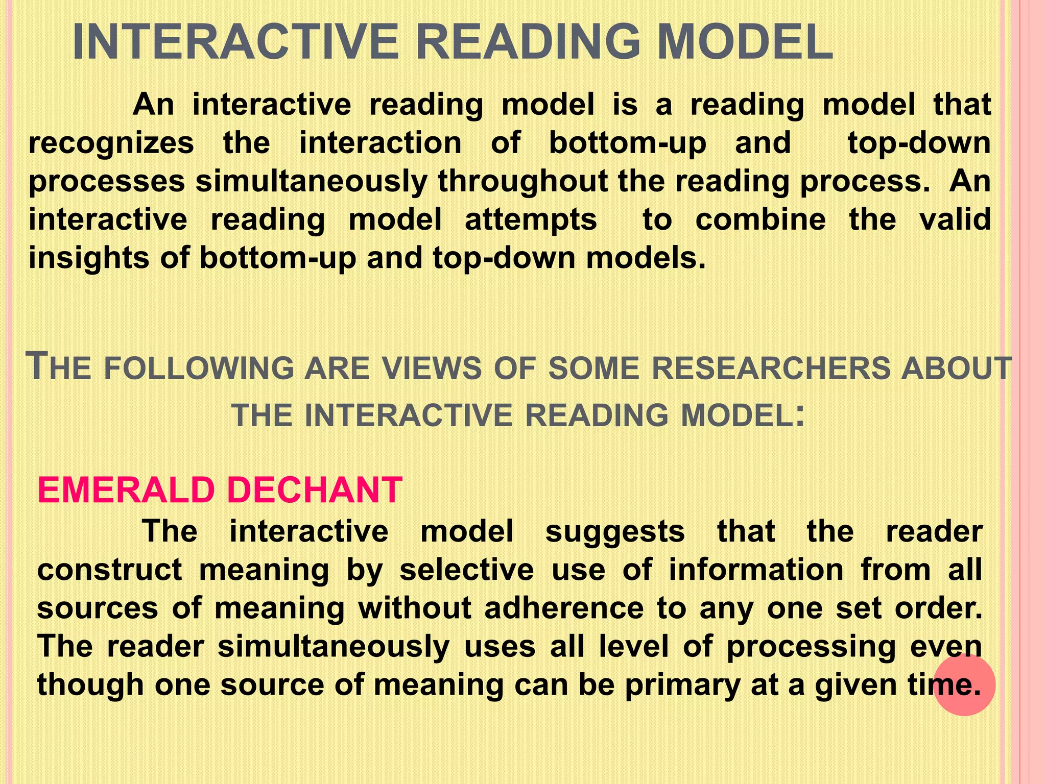 Theories of Reading Instruction | PPTX | Education