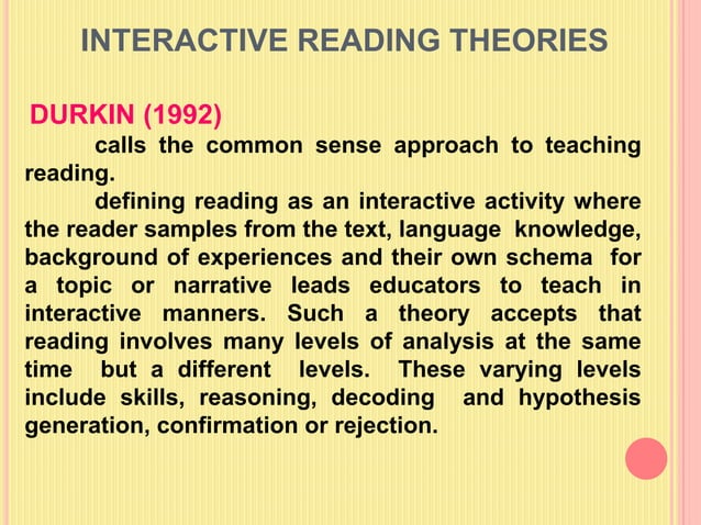 Theories of Reading Instruction | PPTX | Education