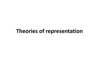 Theories of representation
 