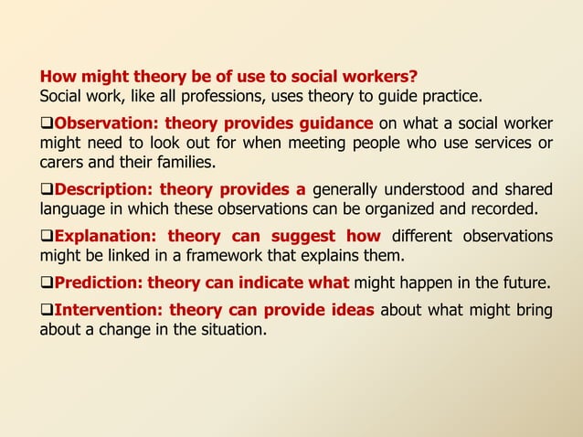 Theories of Social Work