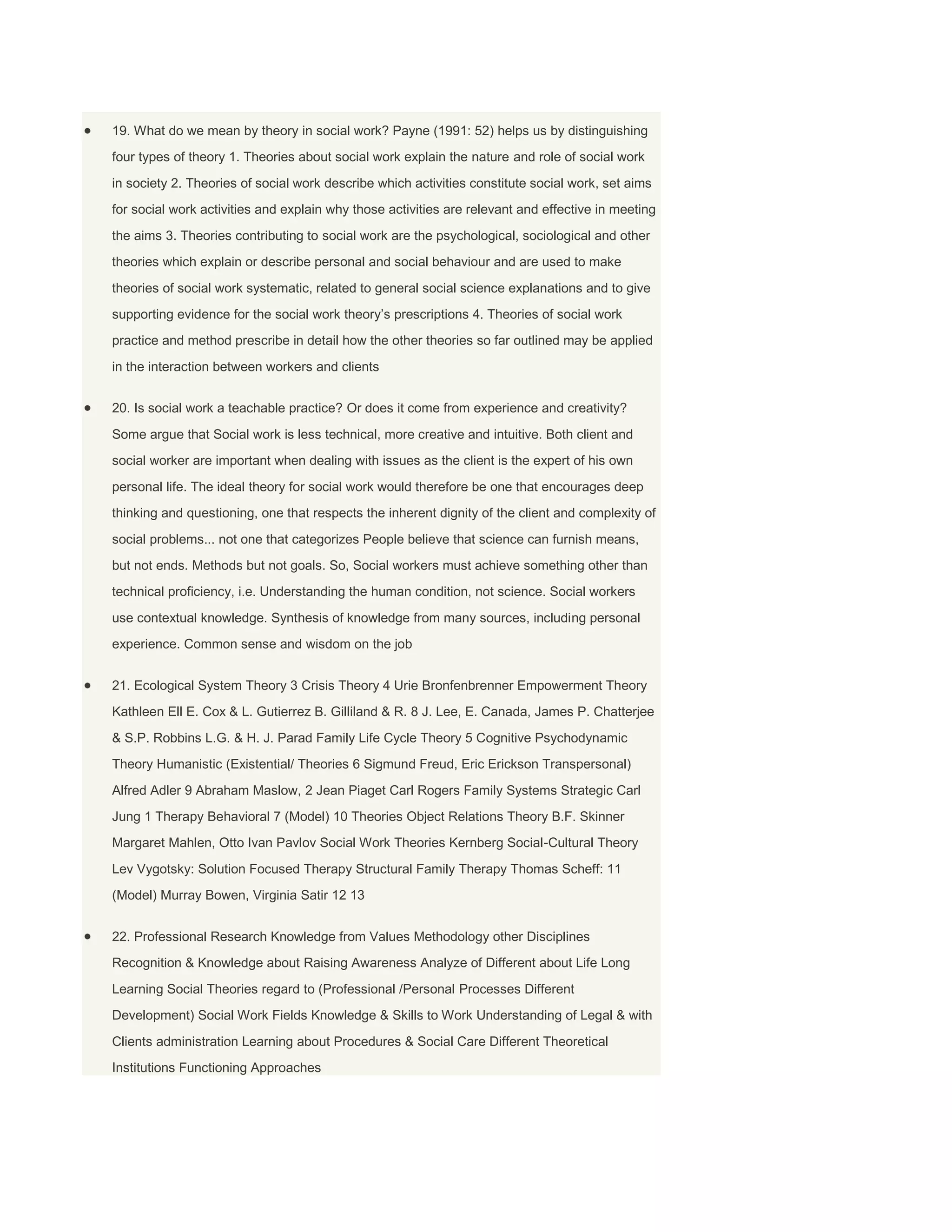 Theories of social work — presentation transcript | DOCX