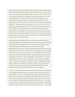 Theories of social work — presentation transcript | DOCX