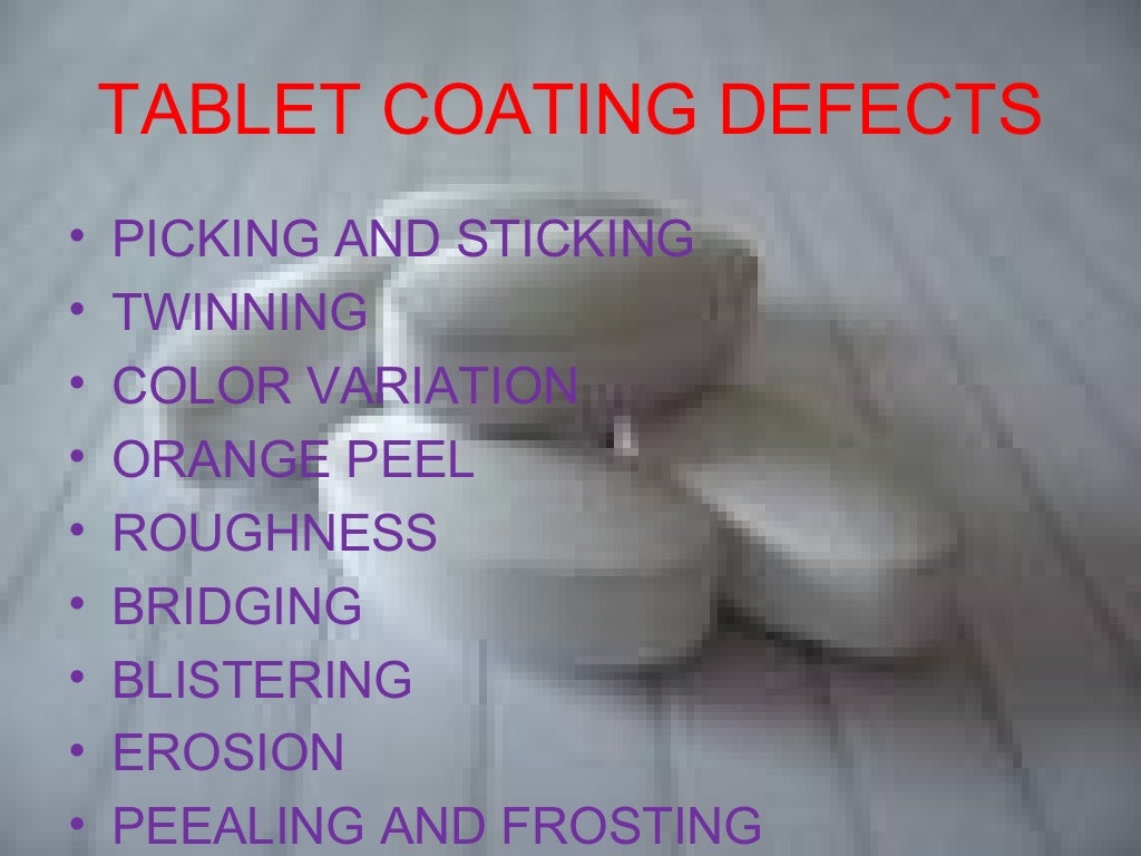problems in tablet manufacturing and coating