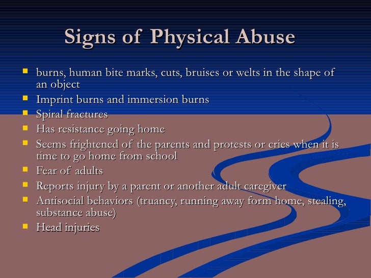 Possible Signs of Child Abuse