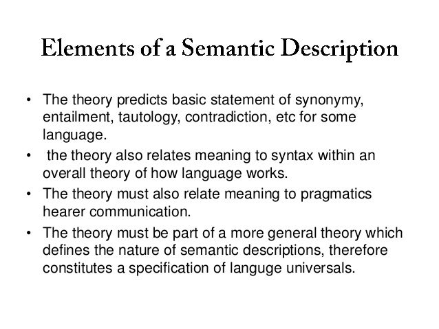 Theories related to semantic 2