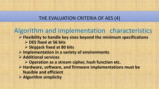 The origin and evaluation criteria of aes | PPTX