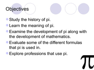 The Origin And History Of Pi By Nikitha Reddy | PPT | Physics | Science