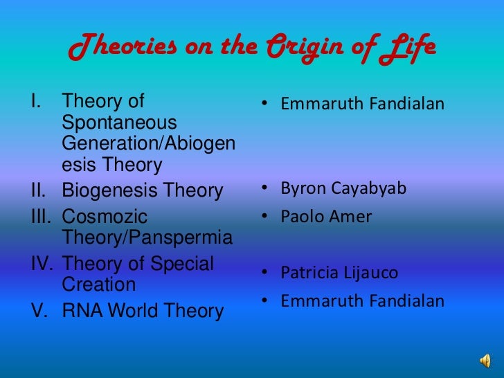 essay about origin of life