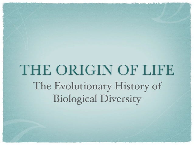 The Origin Of Life | PPT
