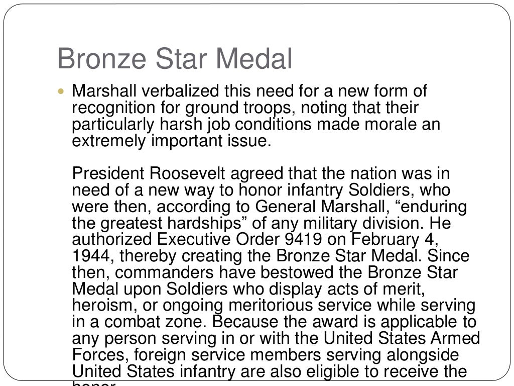 The Origin of the Bronze Star Medal