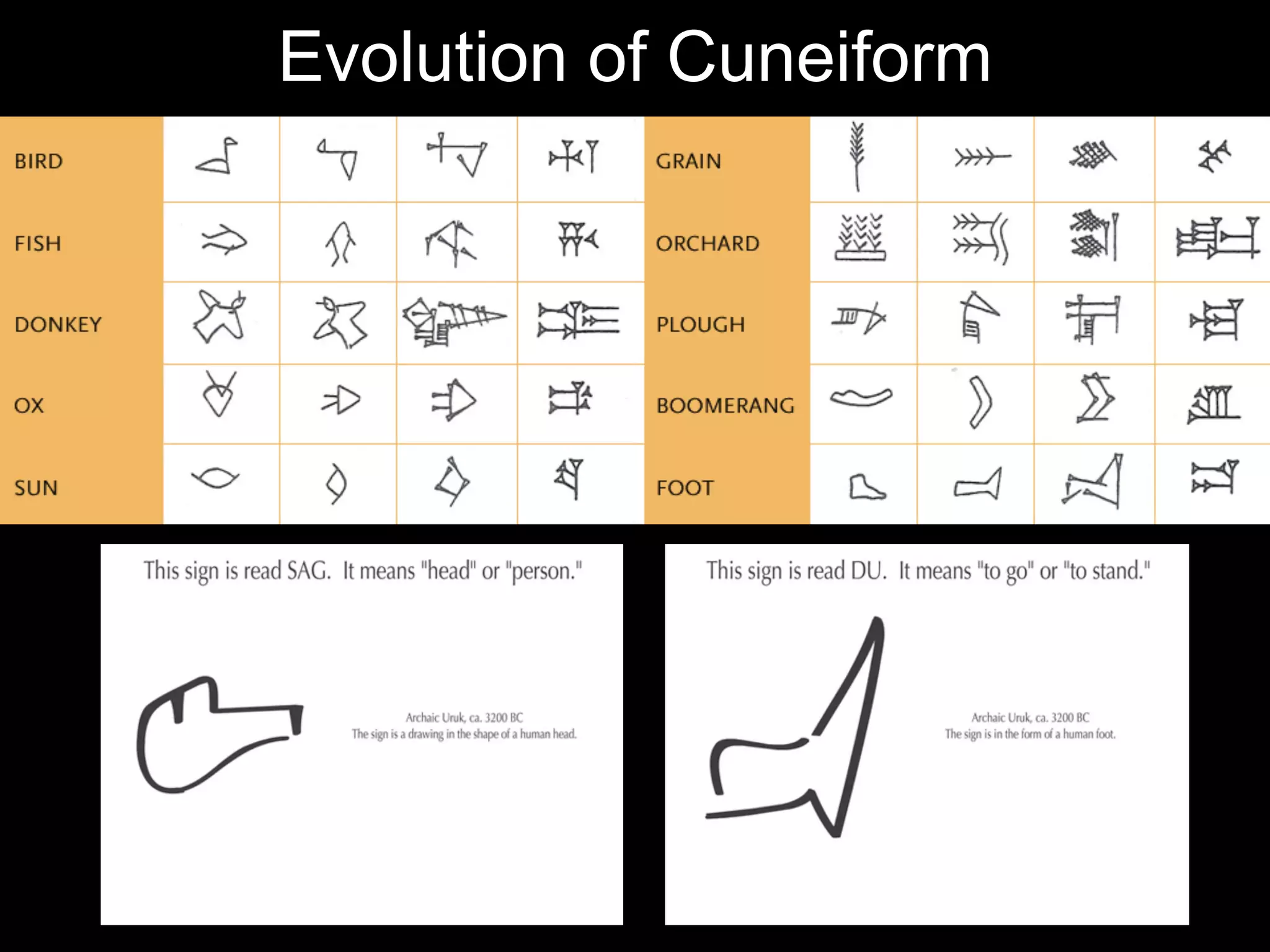 Evolution of Cuneiform
 