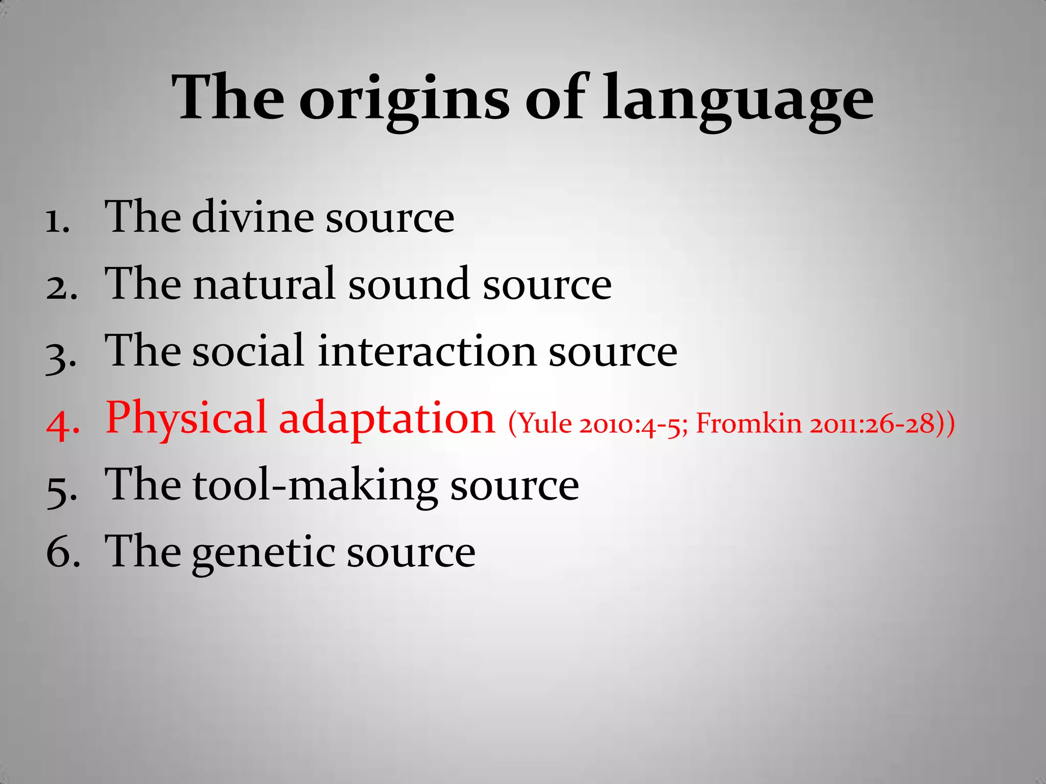 The origins of language | PPTX